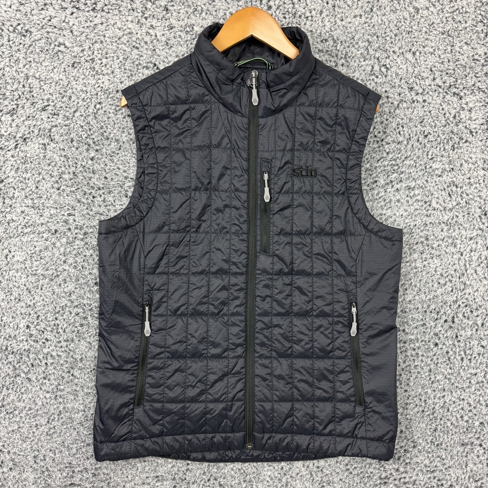 Stio Vest Mens Medium Gray Quilted Primaloft Insulated Outdoor Hiking Casual M